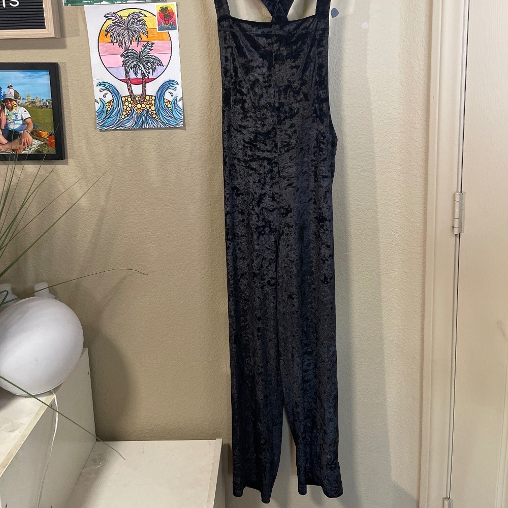 Women's Urban Outfitter's Black Velvet Romper- Size Small